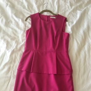 Calvin Klein pink peplum work dress